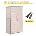 thumbnail image 2 of Aivituvin Outdoor Storage Cabinet with Adjustable Shelves, Metal Frame, Waterproof Storage Shed with Floor for Garden Tools, Brown, 2 of 9