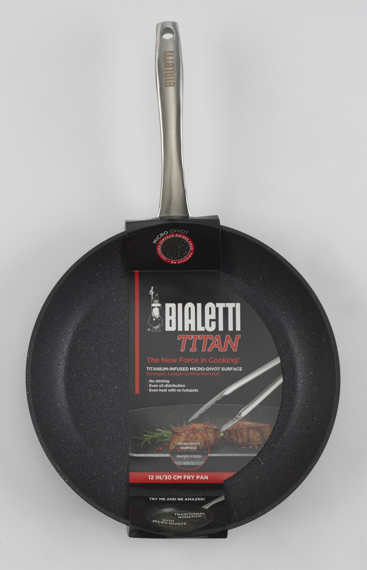 Bialetti Titan Nonstick 12-Inch Fry Pan in Black 