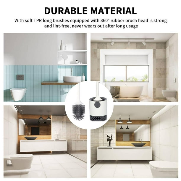 Toilet Brush And Holder Silicone Toilet Bowl Brush Bathroom Cleaning Bowl Brush Kit Non Scratch Toilet Scrubber Cleaning Toilet Brush