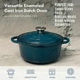 thumbnail image 5 of Lexi Home 2.8-Qt Enameled Cast Iron Dutch Oven with Lid & Loop Handle, Blue, 5 of 10