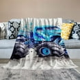 thumbnail image 2 of Fenyluxe Big Wheels Print Flannel Super Soft Throw Blanket for All Seasons - Soft Plush Blanket 50x60in, 2 of 6