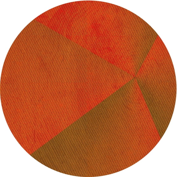 Ahgly Company Machine Washable Indoor Square Transitional Orange Red Orange Area Rugs, 3' Square