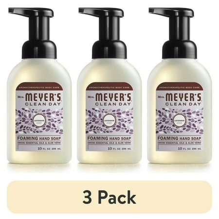 (3 pack) Mrs. Meyer's Clean Day Foaming Hand Soap, Lavender Scent, 10 Ounce Bottle