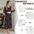 thumbnail image 6 of Tutolipy Dog Paw Printed Nightgowns for Women V Neck Sleepwear Long Sleeve Nightshirts Full Length Loungewear for Home, 4XL, 6 of 7