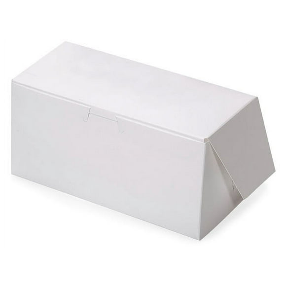 Pack of 200, 8 x 4 x 4" White Bakery Boxes 1-Piece Lock Corner Box for Cakes, Pies, Cupcakes