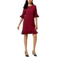 thumbnail image 2 of Alfani Womens Pleated Flounce Dress, Purple, 6, 2 of 4