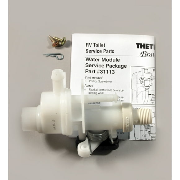 Thetford Toilet Water Valve Module 31113 Use With Aqua-Magic Bravura Permanent Toilets; With Water Module/2 Screws/Link Retainer Clip