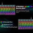 thumbnail image 5 of Wired Gaming Keyboard Rainbow Backlit Mechanical Keyboard Type-C 84 Keys Full Keys Anti-ghosting for PC Gamers Work Office Blue Switch & Red switch, 5 of 8