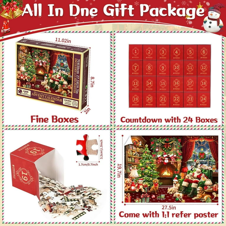 Ktinnead Advent Calendar 2024 Christmas Jigsaw Puzzle-1008 Pieces