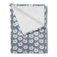 thumbnail image 2 of Fox Soft Flannel Fleece Throw Blanket, Sleeping Fox Faces with Sky Stars Scandinavian Style Children Cartoon, Cozy Plush for Indoor and Outdoor Use, 50" x 60", Slate Blue Baby Pink, by Ambesonne, 2 of 5