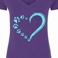 thumbnail image 4 of Inktastic Paw Print Heart Women's V-Neck T-Shirt, 4 of 5