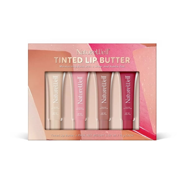 NatureWell Tinted Lip Butter, 0.50 Ounce (Pack of 4)