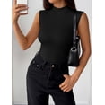 thumbnail image 5 of Zeagoo Womens Sleeveless Mock Turtleneck Tank Tops Slim Fit Stretch Ribbed Tops Casual Basic Layering Shirts, 5 of 7