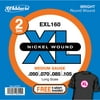 D'Addario EXL160TP Twin-Pack of Bass Guitar Strings with Free T-Shirt
