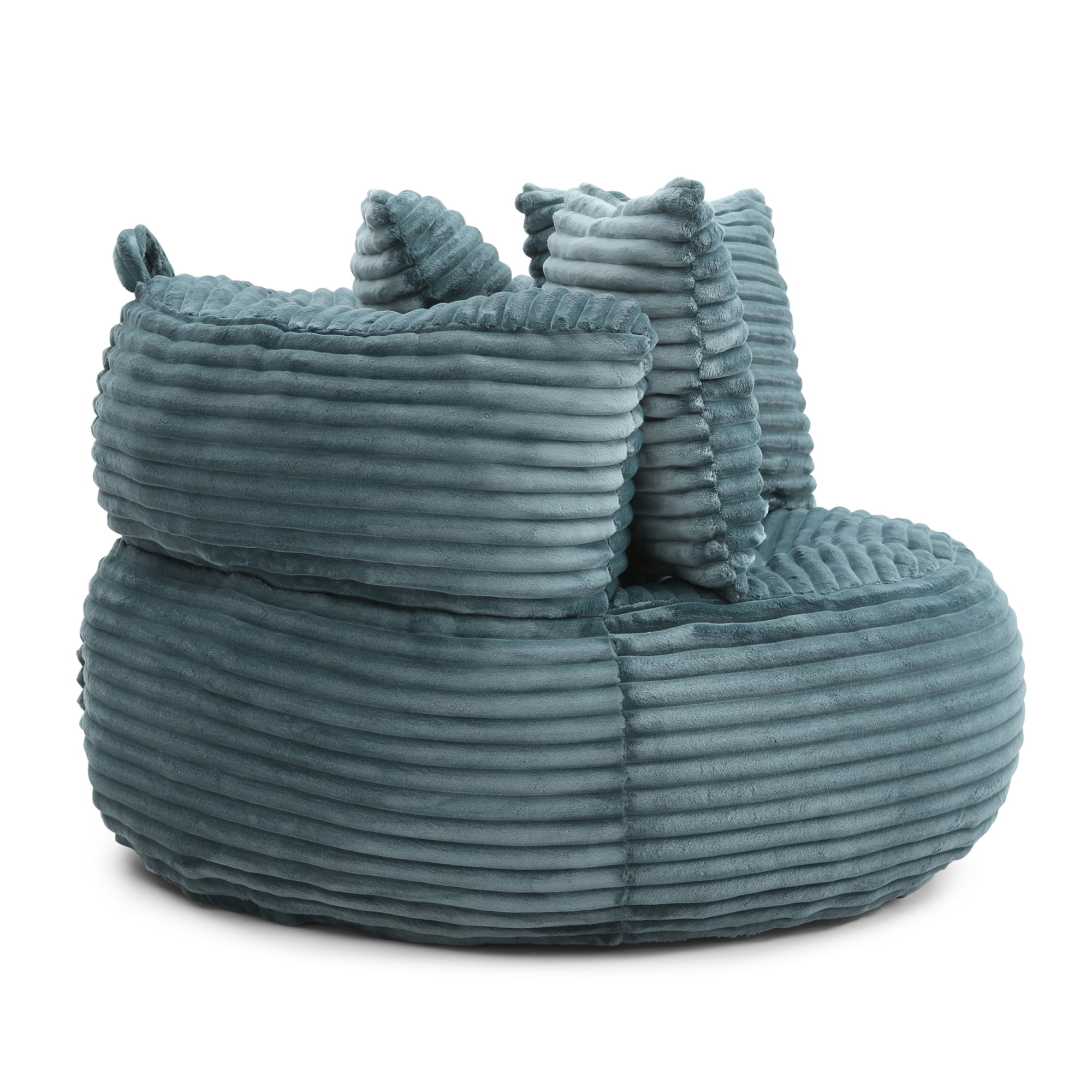 Miniyam 45"x40"x24" Large Bean Bag Couch, High-Density Support Foam, Ergonomic Design (Turquoise)
