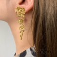 thumbnail image 3 of SmartBy 1 Pair Women Drop Earrings Retro Style Flower Shape Sparkling Cubic Zirconia Inlaid Tassel Earrings Jewelry Gift, 3 of 7