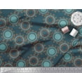 thumbnail image 3 of Soimoi Blue Poly Georgette Fabric Sun Mandala Print Sewing Fabric Yard 42 Inch Wide, 3 of 5