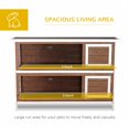 thumbnail image 3 of 2 Tier Wooden Rabbit Hutch Bunny Pet House Wooden Coop Run, Brown, 3 of 7