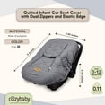 thumbnail image 3 of Open Box CozyBaby Quilted Infant Car Seat Cover w/ Dual Zippers & Elastic Edge, 3 of 10