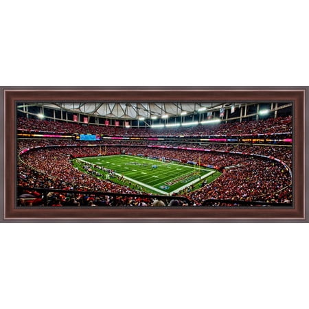 Georgia Dome 40×18 Large Walnut Ornate Wood Framed Canvas Art – Home of the Atlanta Falcons