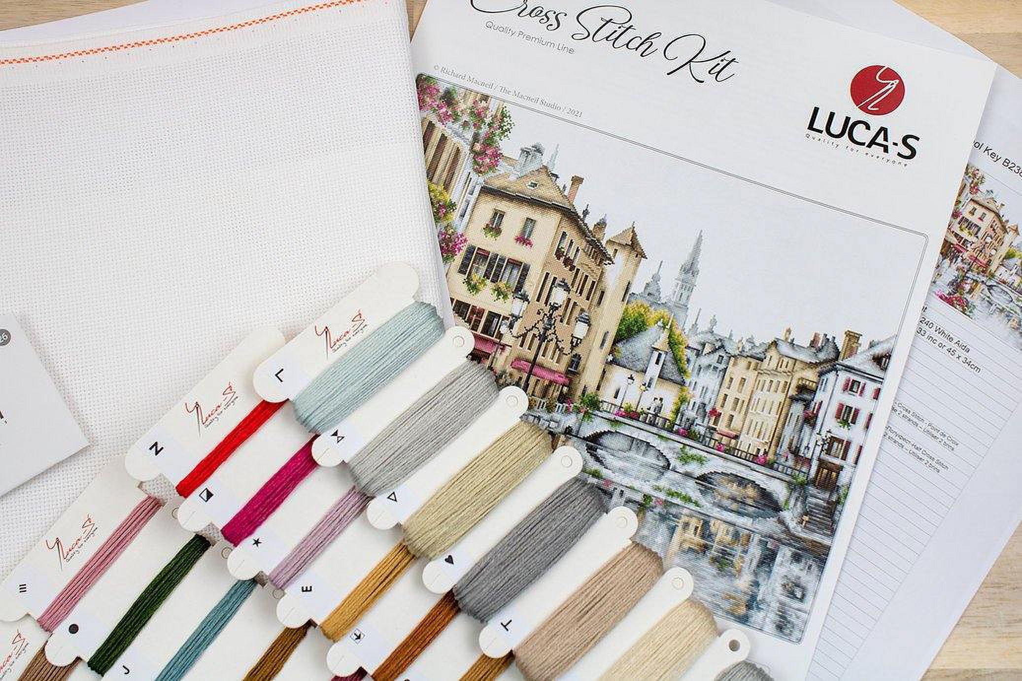 Counted Cross-Stitch Kit Lake Annecy B2384 Needlework City Beige By Luca-S