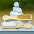 thumbnail image 1 of Pedicure Brush with Pumice Stone, Natural Bristles & Ergonomic Wooden Handle, 1 Piece by LatherGreen, 1 of 8