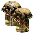 thumbnail image 2 of Crankdat Merch Baseball Jacket Tee Unisex Fashion V-Neck Short Sleeve T-Shirts, 2 of 5