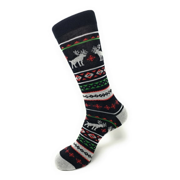 Urban-Peacock Men's Holiday Novelty Fun Dress Socks - Winter Deer, 1 Pair