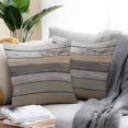 thumbnail image 3 of Outdoor Pillow Cover Gray White Stripes Set of 2 Waterproof Throw Pillowcases Retro Wood Background Decorative Patio Furniture Pillows for Couch Garden Indoor & Outdoor Use, 3 of 9