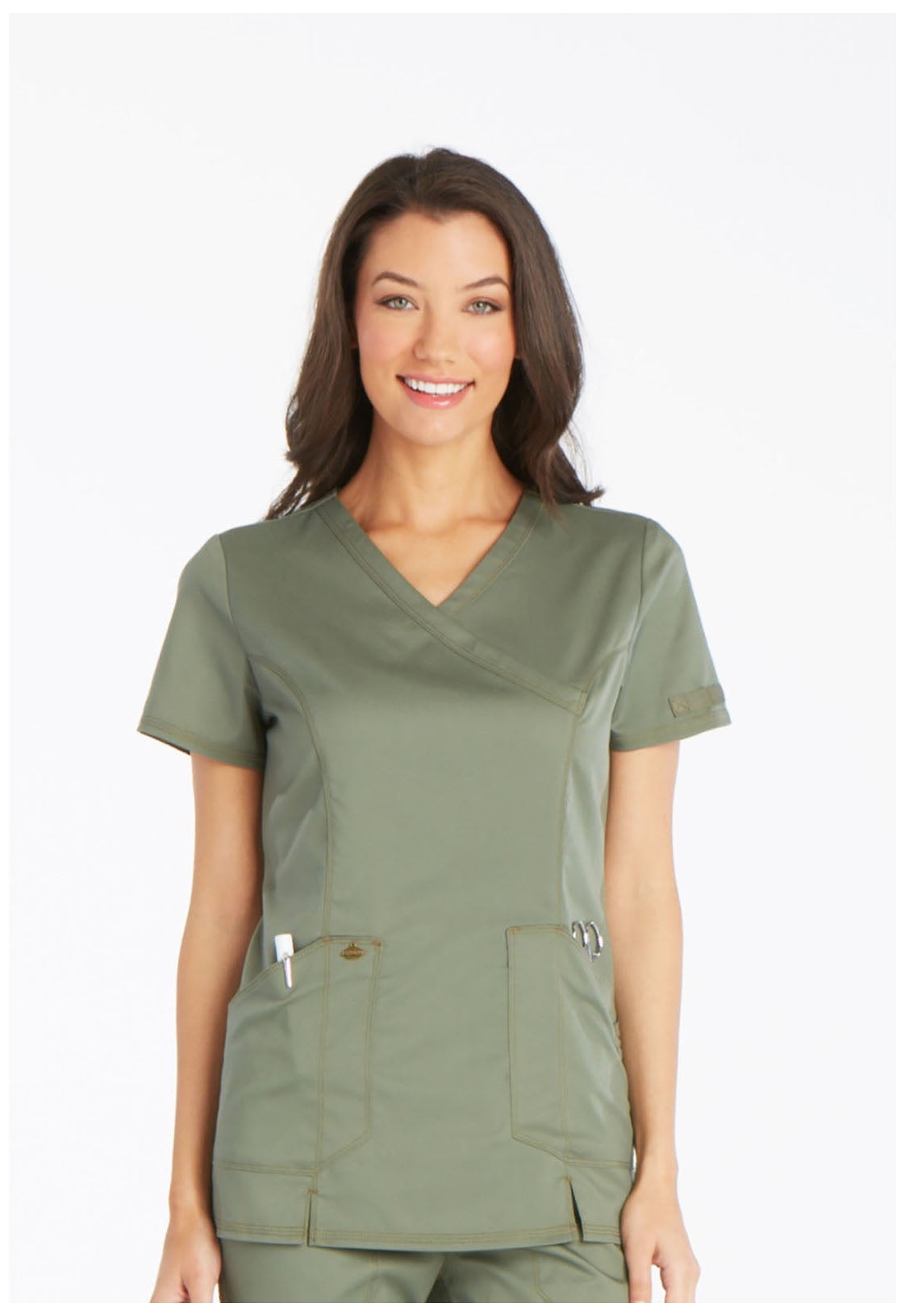 Dickies Dickies Essence Scrubs Top for Women Mock Wrap Plus Size