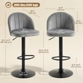 thumbnail image 3 of HOMCOM Bar Stools Set of 2, Swivel Counter Height Barstools, Grey, 3 of 10