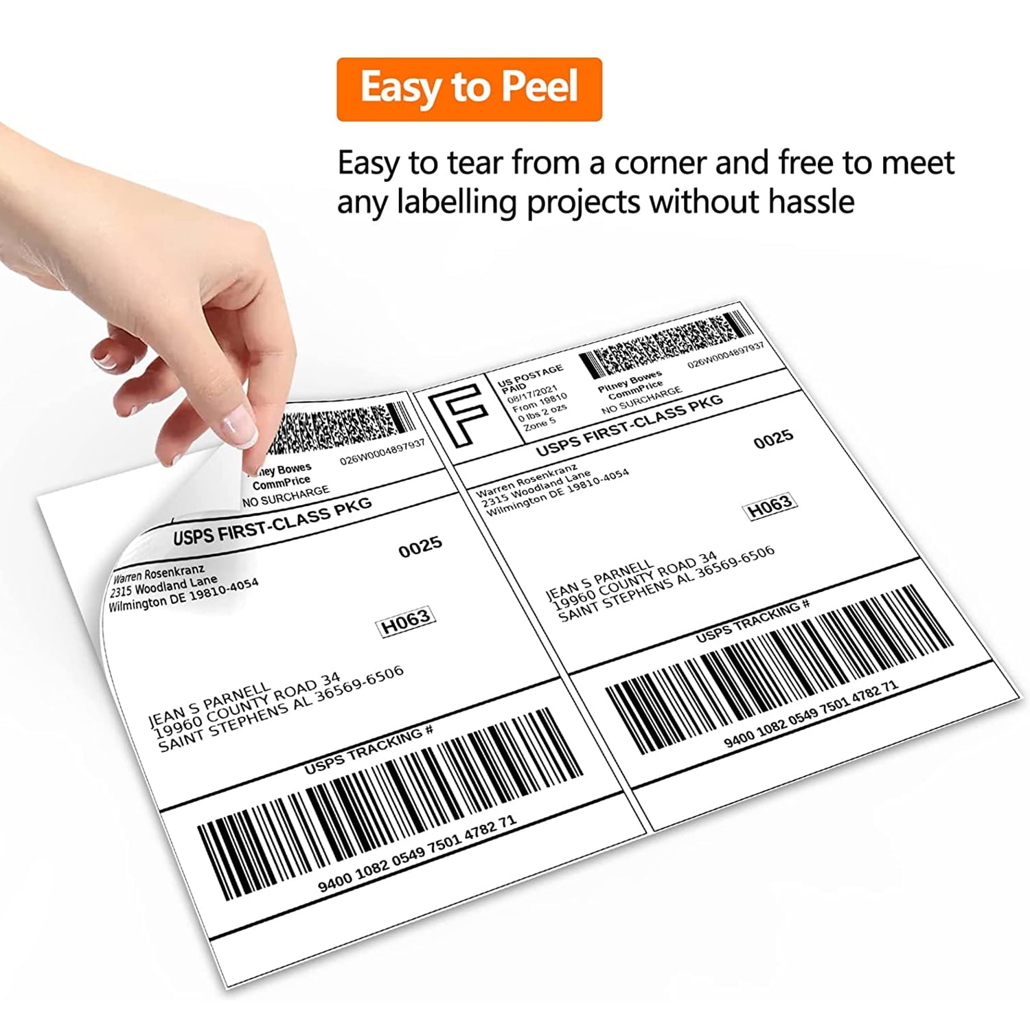 NefLaca Half Sheet Self Adhesive Shipping Labels for Laser and Inkjet Printers, 5.5" x 8.5", 500 Labels