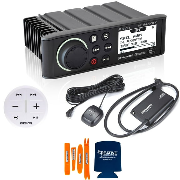Fusion MS-RA70NSX, with SXV300V1 Sirius XM Tuner, and ARX70W White Wireless Remote