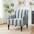 thumbnail image 3 of Lumibee Vintage 29" W Patterned Striped Accent Chairs 1-Piece - Dark Blue Stripe, 3 of 5