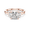 Rose Gold, variant on Asscher Cut Moissanite Diamond Wedding Ring - Yellow Gold Plated Silver Three Stone Ring - Emerald Accent Anniversary Ring- Secure Claw Prong Setting