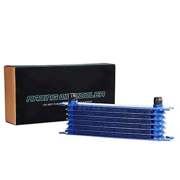 PIT66 Universal AN-10AN Engine Transmission Oil Cooler Fit for Japanese Model Blue 10 Row Aluminum