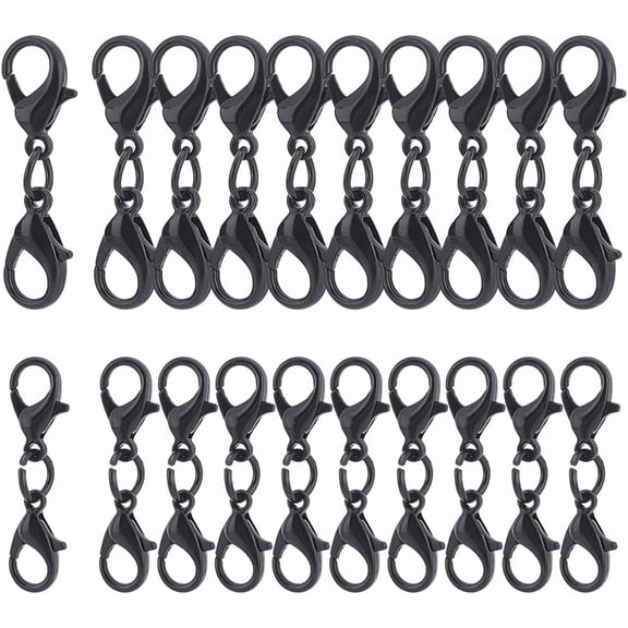 1box 50 Pcs 2 Styles Double Lobster Clasp Extender Alloy Double Lobster Claw Clasps Double Claw Connector Necklace Clasps for DIY Jewelry Making 1.06-1.18 Inch