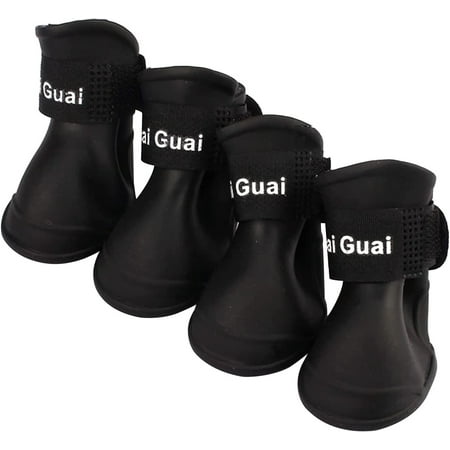 Puppy Boots Shoes Snowproof Water Shoes Winter Rainproof Pet Dog Proof Pet Supplies Dog Wheelchair Accessories (Black  S)