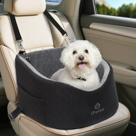 iPetba Dog Car Seat for Small Medium Dogs Memory Foam Pet Car Seat Washable Doggy Booster Seat Travel Carrier Bed Up to 30lbs