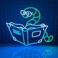 thumbnail image 2 of Glowneon Snake Read Book Neon Sign, Library Wall Art LED Light Decor, 2 of 4