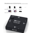thumbnail image 3 of 3 Way HD Multimedia Interface Selector, Compact Professional HD Multimedia Interface 2.0  4K 60HZ AV Synchronization  for DVD Player for AV Receiver, 3 of 7