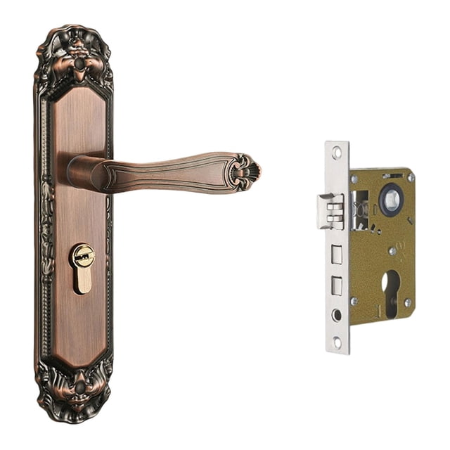DimyFew European Style Door Handle Vintage Door Lock Easy Installation Sturdy for Home and Guard Retro for Interior Room for Kitchen Style C