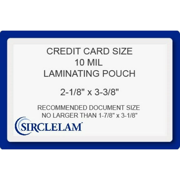 SircleLam 10 Mil Laminating Pouches, Box Set, 2-1/8" x 3-3/8", 100 Count, 1 Pack