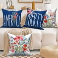 thumbnail image 6 of 4th of July Patriotic Pillow Cover 16x16 Inch,Set of 4 Garden Flowers Spring Cushion Cases for Couch Sofa Bed Home Decor, 6 of 6