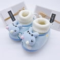 thumbnail image 7 of Baby Boys Girls Fleece Booties Infant Newborn Bedroom Shoes House Slippers Winter Crib Shoes Toddler Non-Slip Soft Sole First Walkers 0-18M Blue, 7 of 7