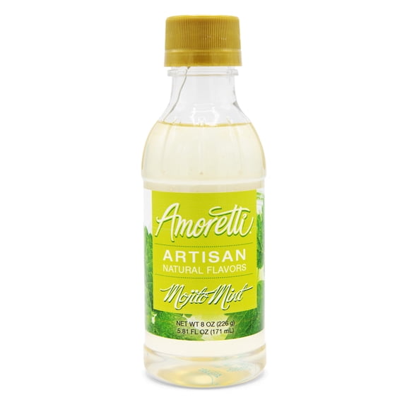 Amoretti - Natural Mojito Mint Artisan Flavor Paste 8 oz - Perfect For Pastry, Savory, Brewing, and more, Preservative Free, Gluten Free, Kosher Pareve, No Artificial Sweeteners, Highly Concentrated