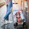 thumbnail image 3 of Hello Winter Bernese Mountain Dog Smiling in Red Scarf Hat Welcome Christmas Travel Luggage Cover Berner Lover Gifts Suitcase Dust Protective Decor - 00017, 3 of 5