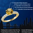 thumbnail image 2 of Gem Stone King 14K Two Tone Gold Yellow Citrine and Lab Grown Diamond Engagement Ring for Women | 2.15 Cttw | Round 8MM | Gemstone November Birthstone | Size 8, 2 of 6