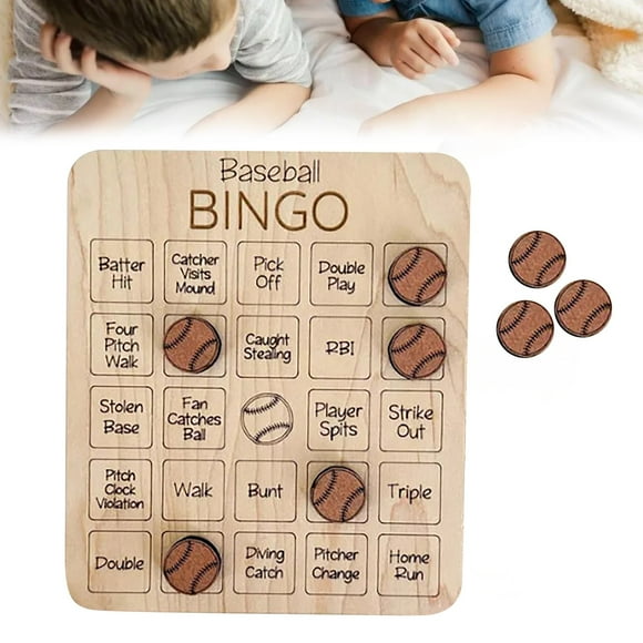 HUASHENG Baseball Games Board Games Wooden Baseball Themed Games Sports Cards Family Games Nighttime Wooden Games Adult And Family Entertainment