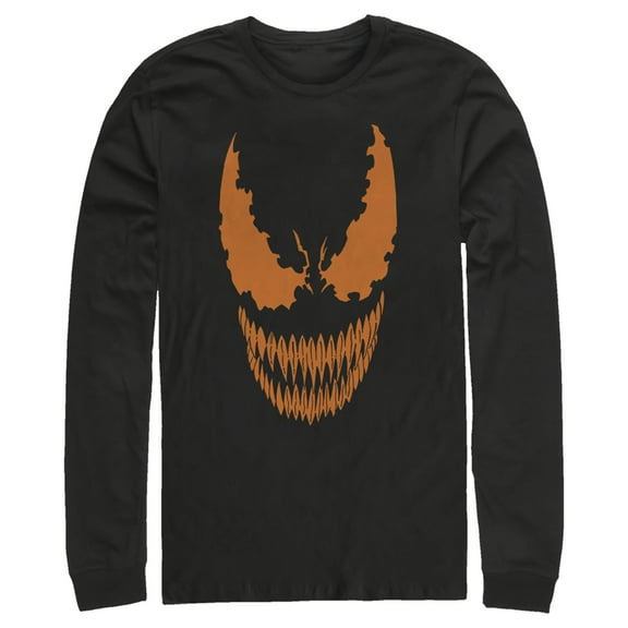 Men's Marvel Halloween Venom Scary Face Costume Long Sleeve Shirt Black Large